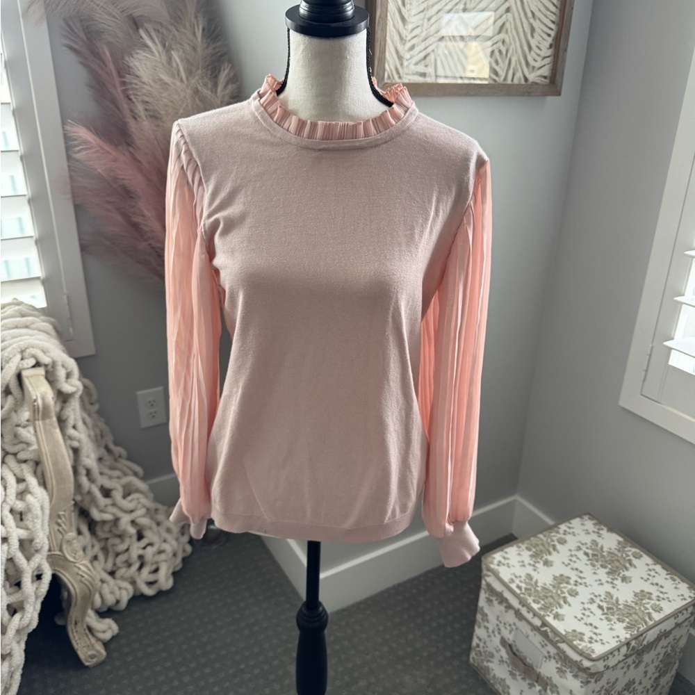 Women’s Adrianna Papell  Pink Ruffle Trim Women's Top size medium